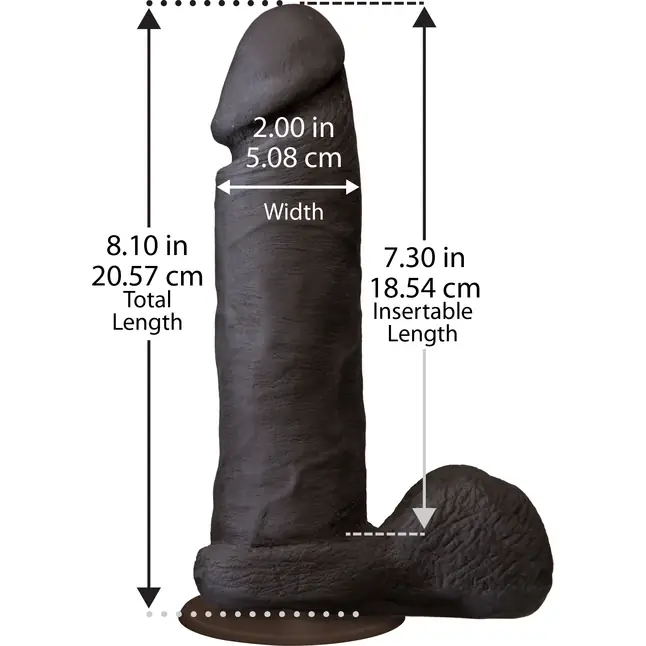 Темнокожий фаллоимитатор The Realistic Cock ULTRASKYN - 20,57 см - The Realistic Cock. Фотография 2.