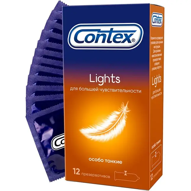 Особо тонкие презервативы Contex Lights - 12 шт