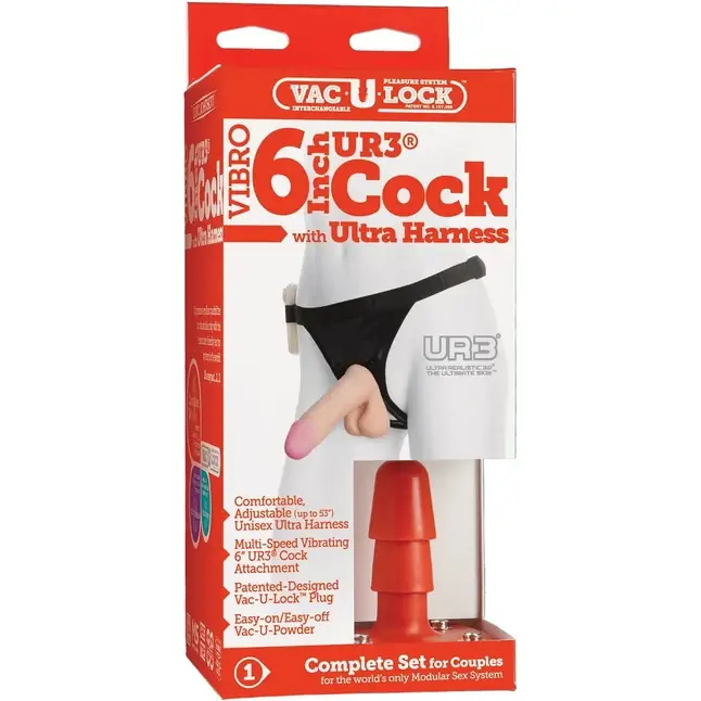 Трусики с вибронасадкой Vac-U-Lock Set Vibro 6 ULTRASKYN Ultra Harness - 18,5 см - Vac-U-Lock. Фотография 2.