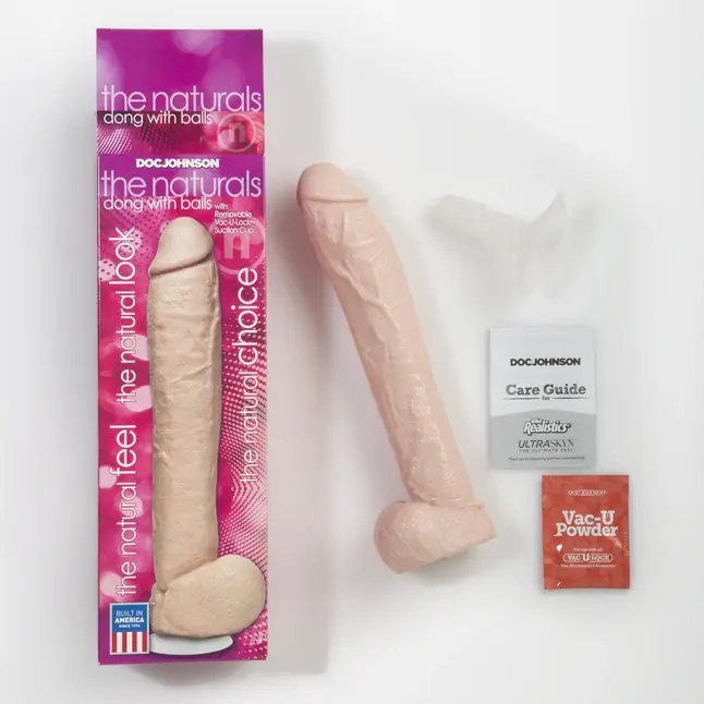 Фаллоимитатор большого размера The Naturals Vac-U-Lock Removable Suction Cup 12 Dong with Balls - 29,5 см - The Naturals. Фотография 4.