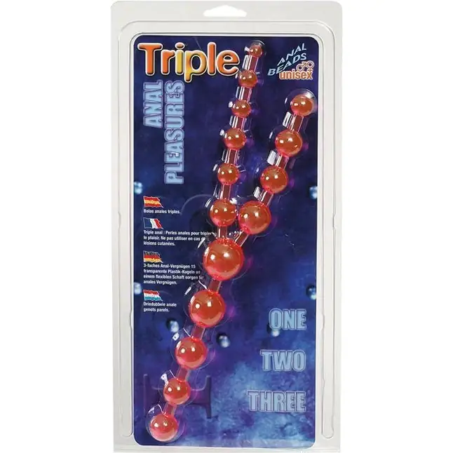 Шарики анальные тройные TRIPLE ANAL PLEASURE BEADS. Фотография 2.