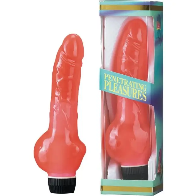 Красный гелевый вибратор - 22 см - Penetrating Pleasures. Фотография 2.