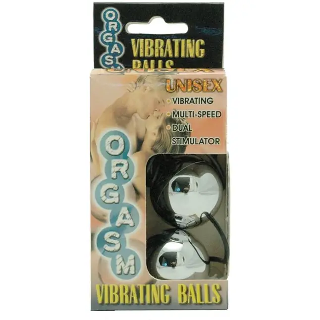 Серебристые вагинальные шарики с вибрацией ORGASM VIBRATING BALL. Фотография 3.