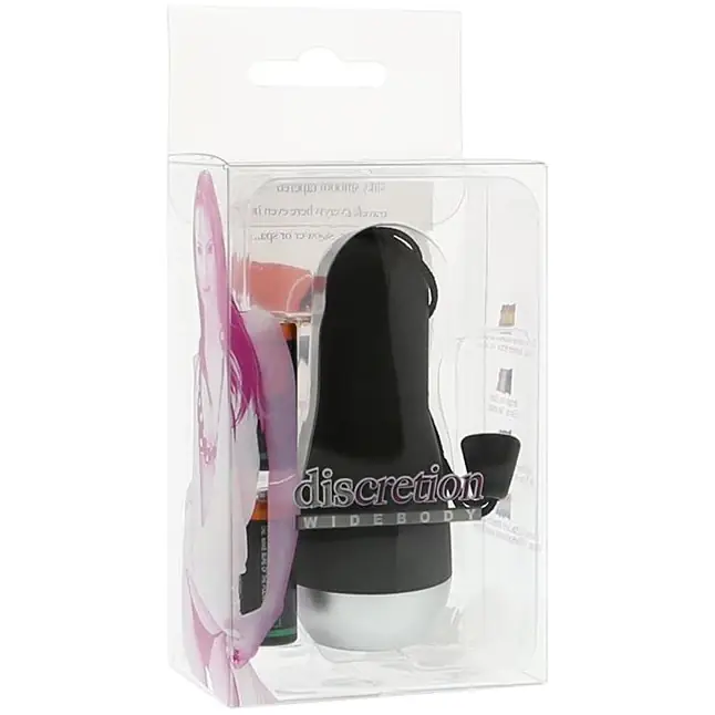 Черный водонепроницаемый мини-вибратор DISCRETION WIDE BODY BLACK - 6,5 см. Фотография 2.