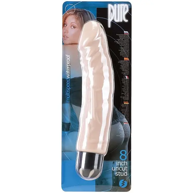 Водонепроницаемый рельефный вибромассажер PURE STUD FLESH - 20,3 см - Pure Vibes. Фотография 2.