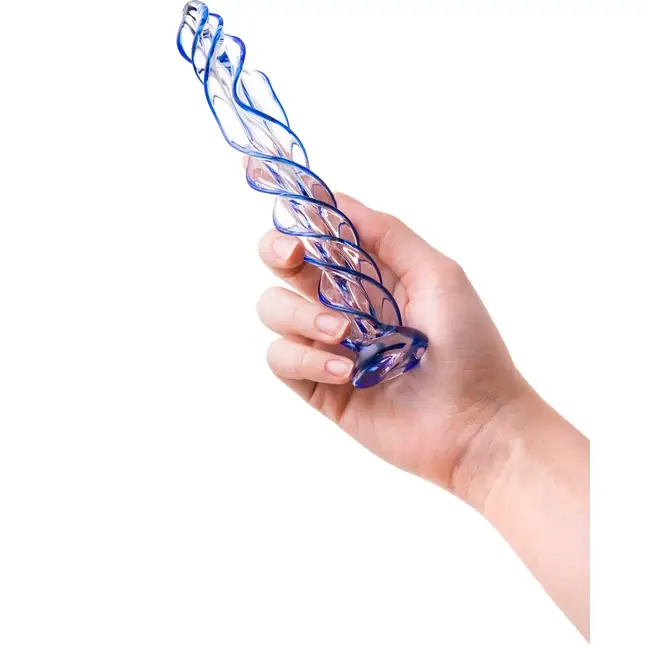 Прозрачный спиралевидный стимулятор из стекла - 18,5 см - Sexus Glass. Фотография 2.