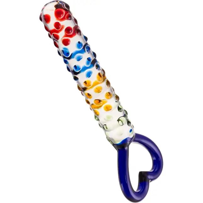 Стеклянный фаллос с ручкой-сердцем - 22,5 см - Sexus Glass. Фотография 2.