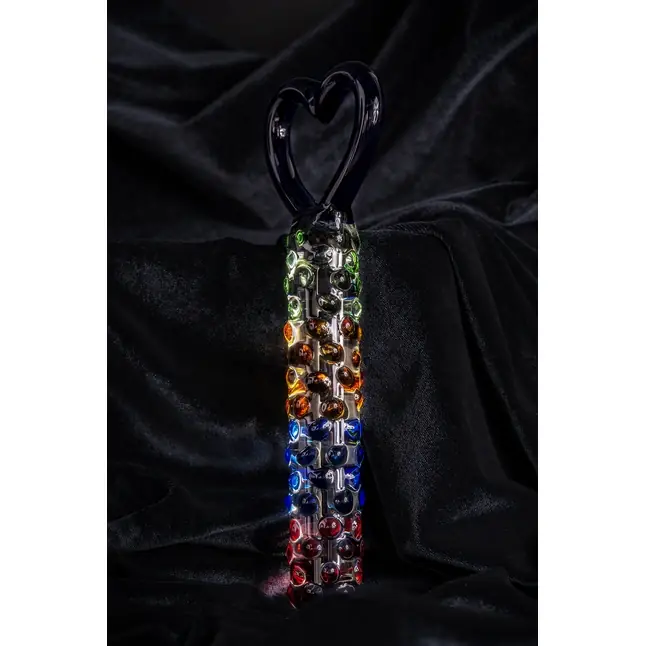 Стеклянный фаллос с ручкой-сердцем - 22,5 см - Sexus Glass. Фотография 8.