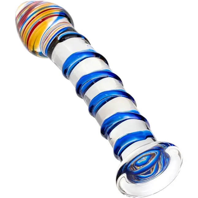 Прозрачный фаллос из стекла со спиралью - 18 см - Sexus Glass. Фотография 3.
