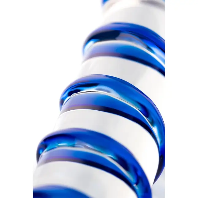 Прозрачный фаллос из стекла со спиралью - 18 см - Sexus Glass. Фотография 4.