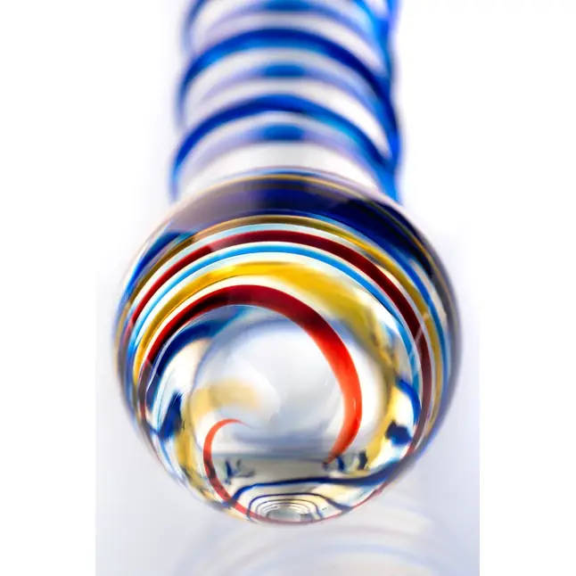 Прозрачный фаллос из стекла со спиралью - 18 см - Sexus Glass. Фотография 5.