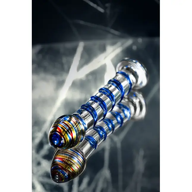 Прозрачный фаллос из стекла со спиралью - 18 см - Sexus Glass. Фотография 8.