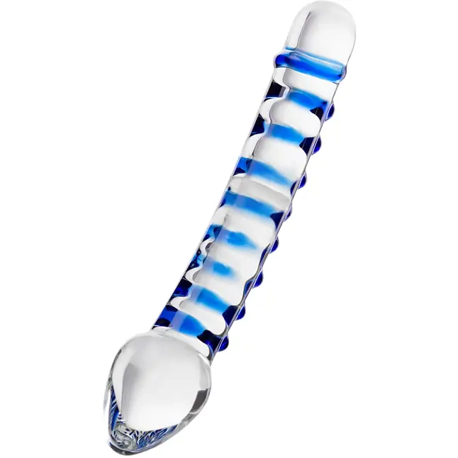 Двусторонний прозрачный фаллос из стекла - 20 см - Sexus Glass. Фотография 3.