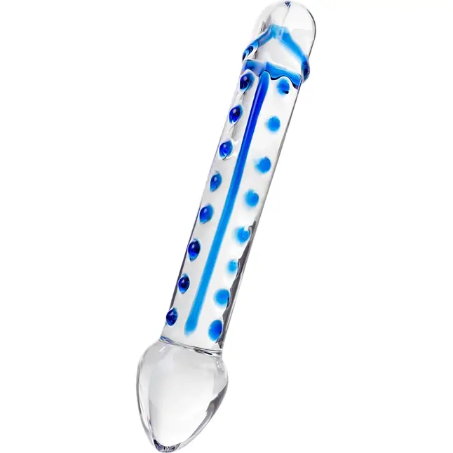 Двусторонний прозрачный фаллос из стекла - 20 см - Sexus Glass. Фотография 4.