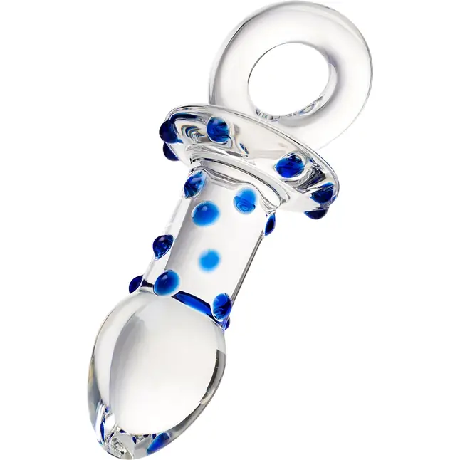 Стеклянная прозрачная втулка с кольцом - 14 см - Sexus Glass. Фотография 3.