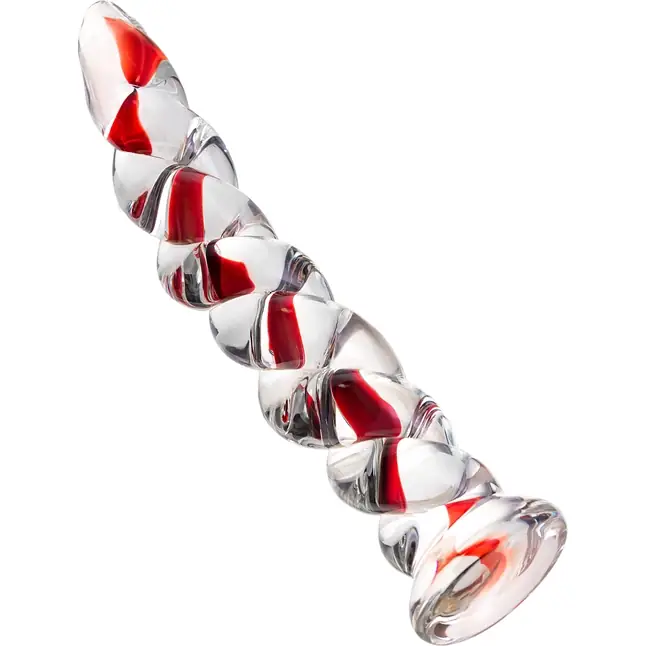 Стеклянный фаллос в виде спирали - 18 см - Sexus Glass. Фотография 2.