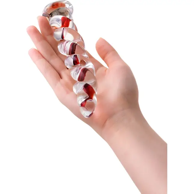 Стеклянный фаллос в виде спирали - 18 см - Sexus Glass. Фотография 3.
