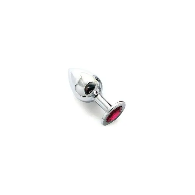 Анальная пробка BUTT PLUG Large с рубиновым кристаллом - 9,5 см