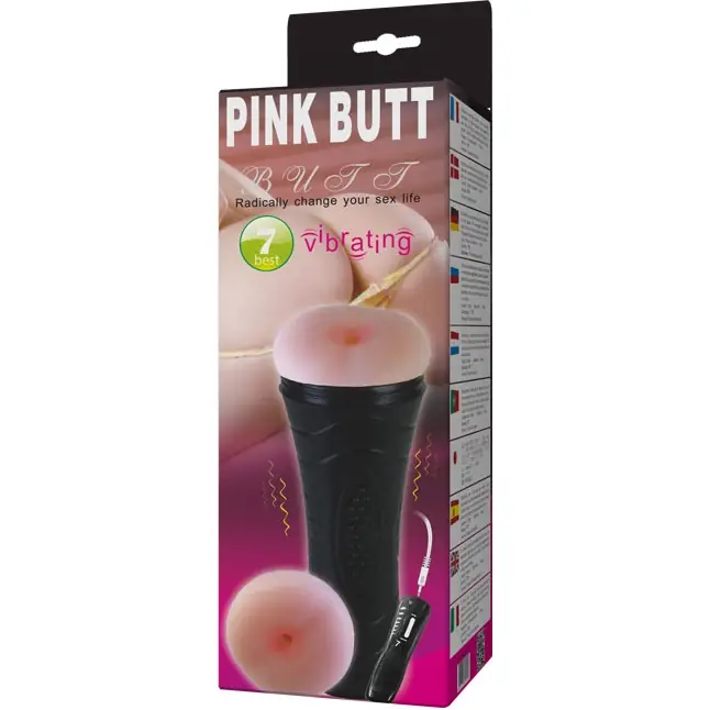 Мастурбатор-анус в колбе с 7 уровнями вибрации и выносным пультом Pink Butt. Фотография 12.