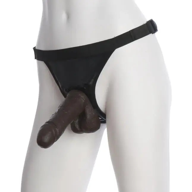 Реалистичная насадка Vac-U-Lock 6 Realistic Black - 17,3 см - Vac-U-Lock. Фотография 4.