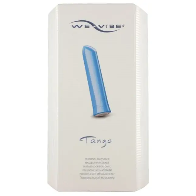 Голубой мини-вибромассажер We-Vibe Tango - 8 см. Фотография 3.