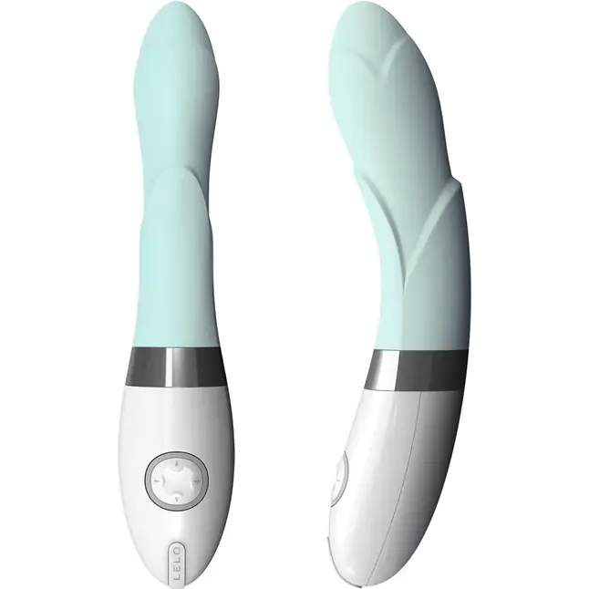 Голубой вибратор с лепестками на тельце Iris Blue - 22 см. Фотография 2.