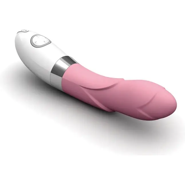 Розовый, украшенный лепестками вибратор Iris Pink - 22 см
