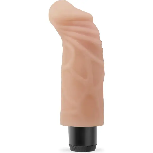 Реалистичный вибромассажер Real Feel Lifelike Toyz №3 с загнутой головкой - 15,2 см - Real Feel