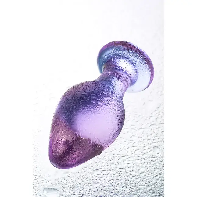 Фиолетовая стеклянная анальная пробка - 10 см - Sexus Glass. Фотография 7.
