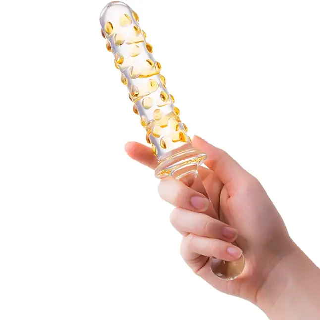 Стеклянный анальный фаллос с выпуклыми точками - 24 см - Sexus Glass. Фотография 2.