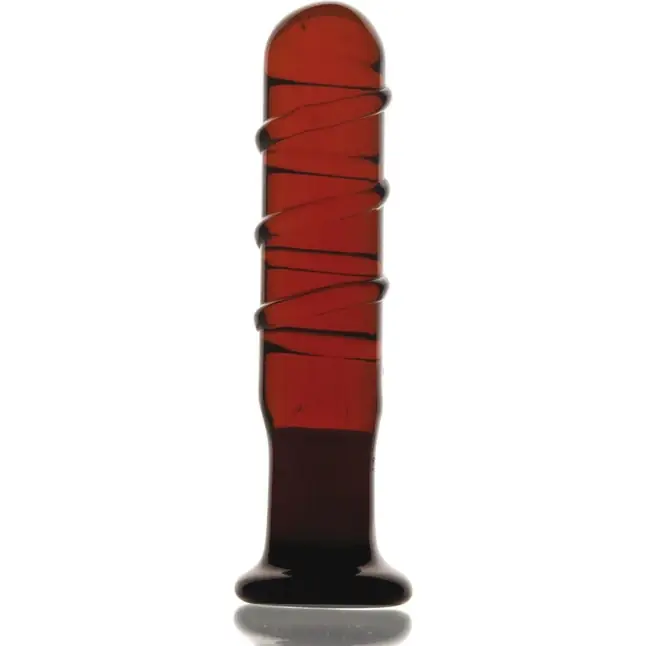 Стеклянный фаллос со спиралями - 12 см - Sexus Glass