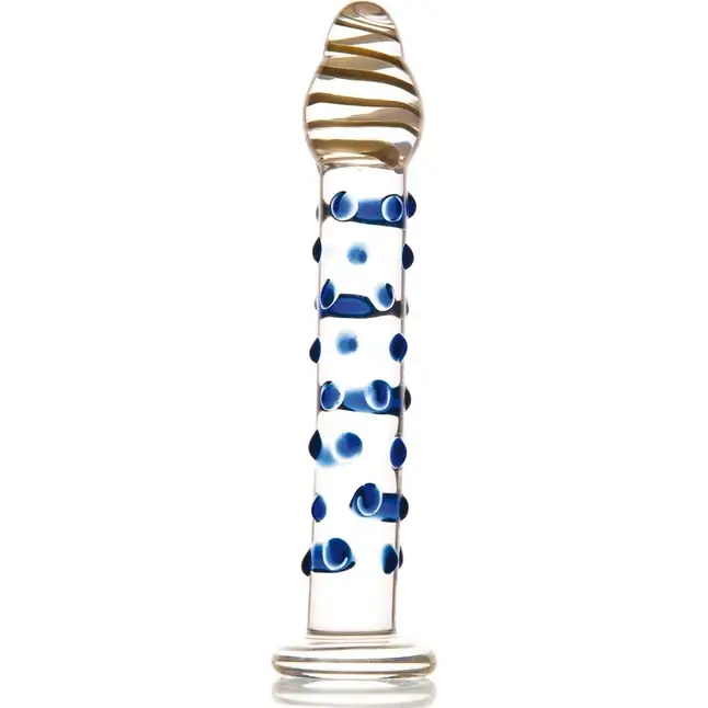 Прозрачный фаллос с точками - 18 см - Sexus Glass