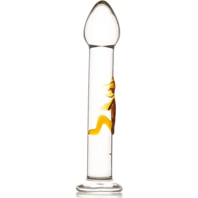 Стеклянный прозрачный фаллос на подставке - 18 см - Sexus Glass