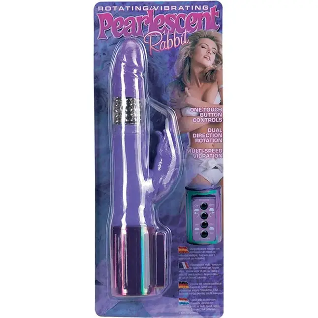 Вибромассажер-ротатор с клиторальным стимулятором PEARLESCENT RABBIT ROTATING/VIBRATING - 20,3 см. Фотография 2.