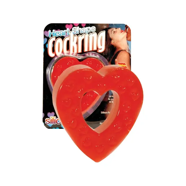 Красное эрекционное кольцо-сердце Heart Shape Cockring