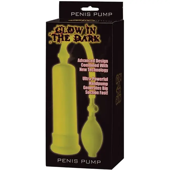 Светящаяся в темноте помпа GLOW IN THE DARK PENIS PUMP. Фотография 2.