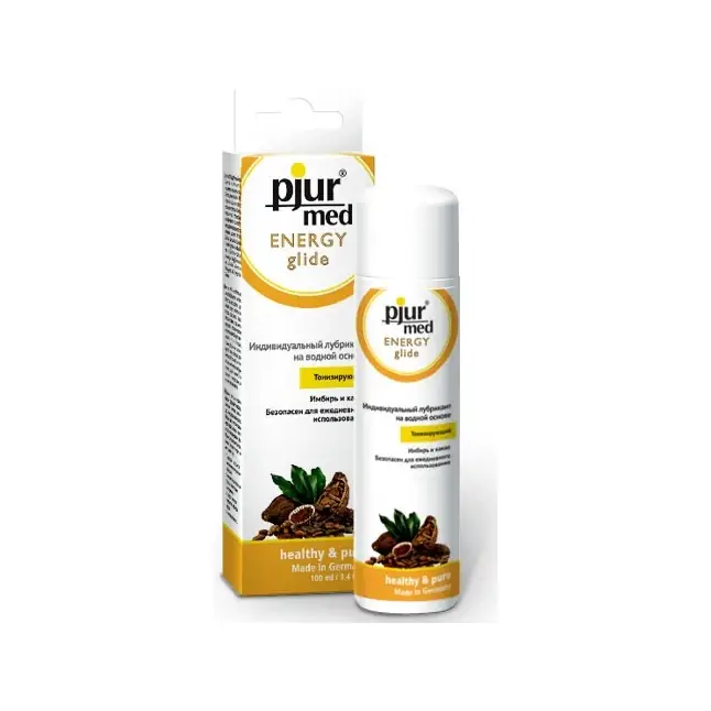 Тонизирующий натуральный лубрикант с имбирем и какао pjur MED Energy glide - 100 мл - Pjur MED