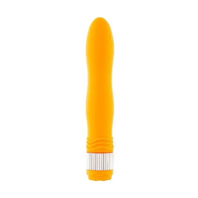 Оранжевый водонепроницаемый вибратор - 21,5 см - Sexus Funny Five