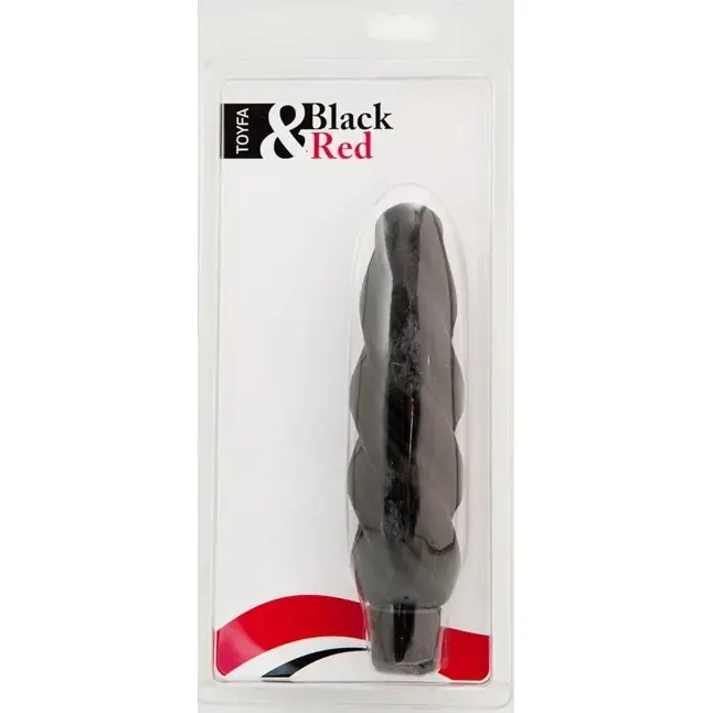 Черный водонепроницаемый силиконовый вибратор - 16 см - Black Red