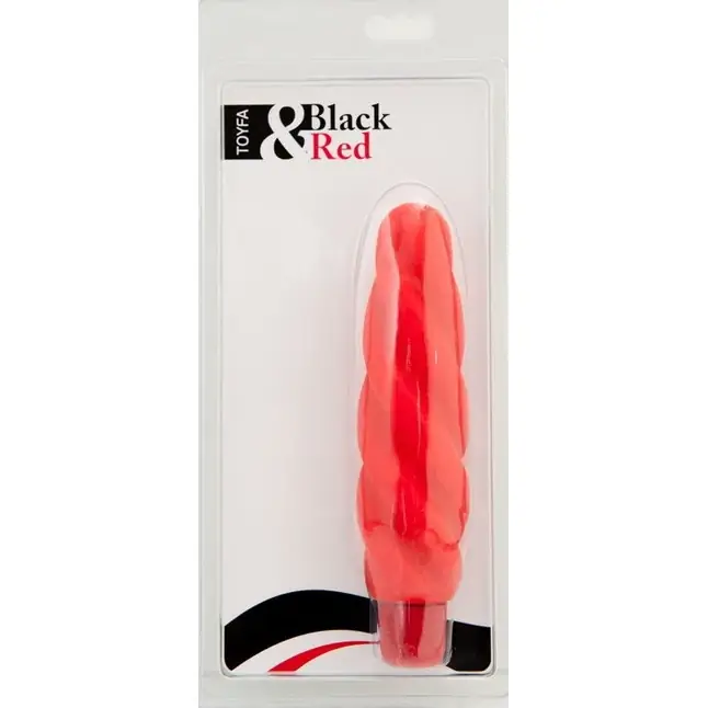 Красный водонепроницаемый силиконовый вибратор - 16 см - Black Red