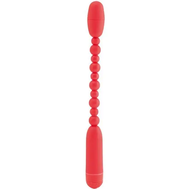 Красный анальный вибратор-палочка - 19 см - Black Red