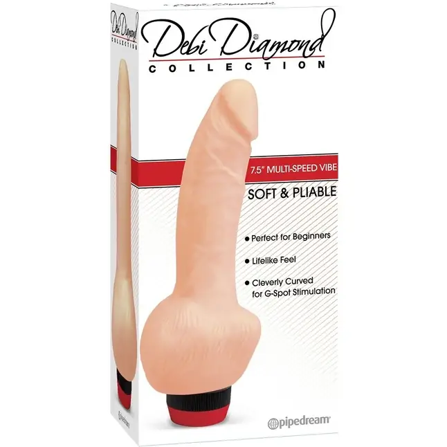 Телесный вибратор Debi Diamond - 20 см - Pipedream Products. Фотография 2.