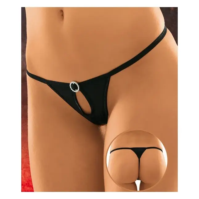 Черные трусики с украшением - Pants Thongs