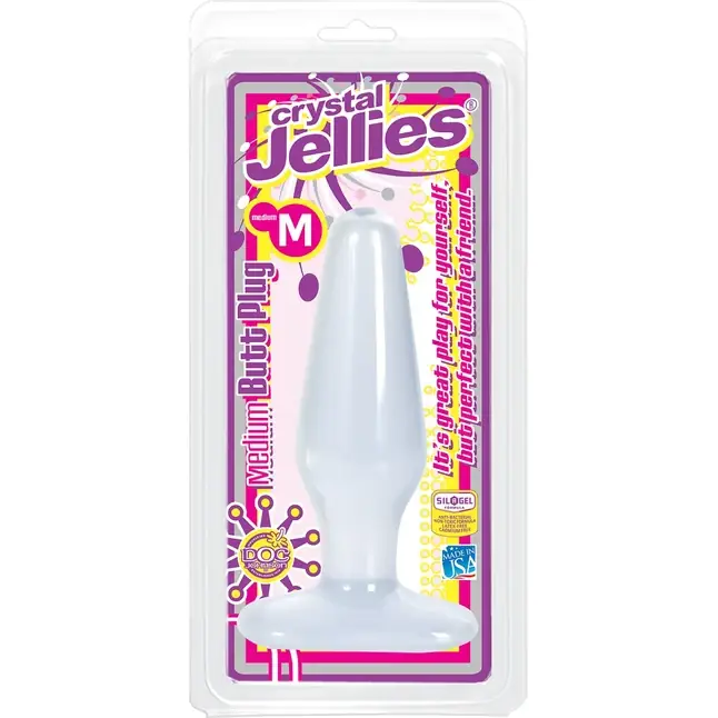 Белая гелевая пробка MEDIUM - 13,5 см - Crystal Jellies. Фотография 2.