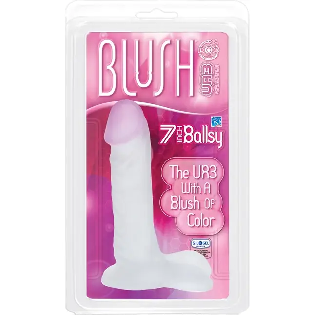 Фаллоимитатор из UR3 с мошонкой - 18 см - Blush. Фотография 3.