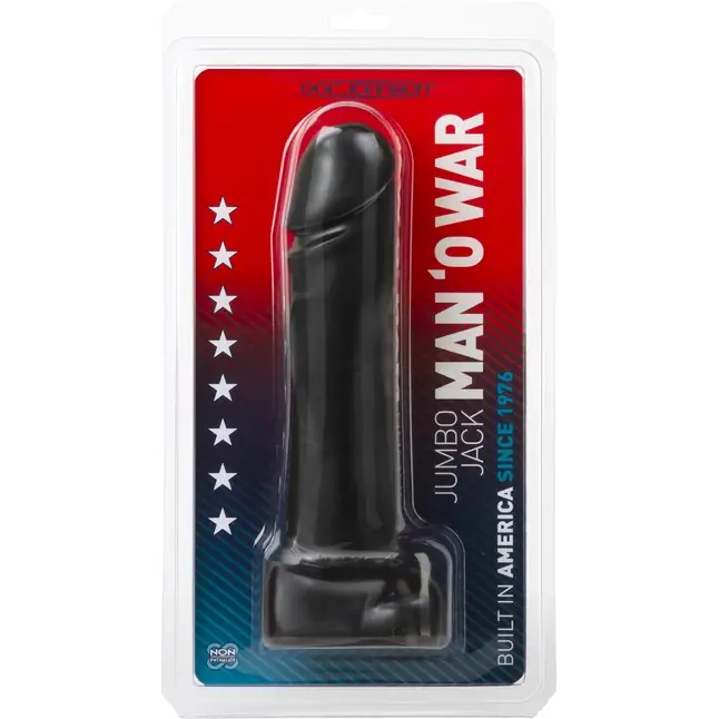 Чёрный дилдо Jumbo Jack MAN O - The Classics. Фотография 3.