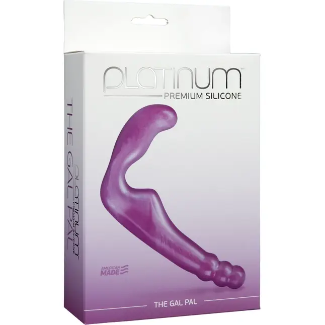 Безремневой фиолетовый страпон из силикона The Gal Pal - 17 см - Platinum Premium Silicone. Фотография 2.