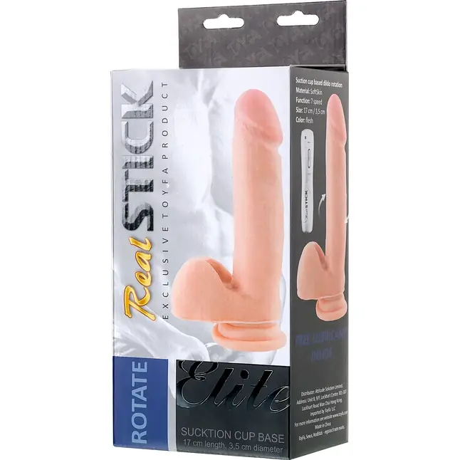 Телесный ротатор на присоске - 20 см - RealStick Elite. Фотография 9.