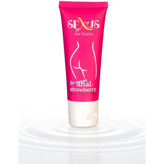 Анальный гель для женщин с ароматом клубники Silk Touch Strawberry Anal - 50 мл - Sexus Lubricant. Фотография 2.