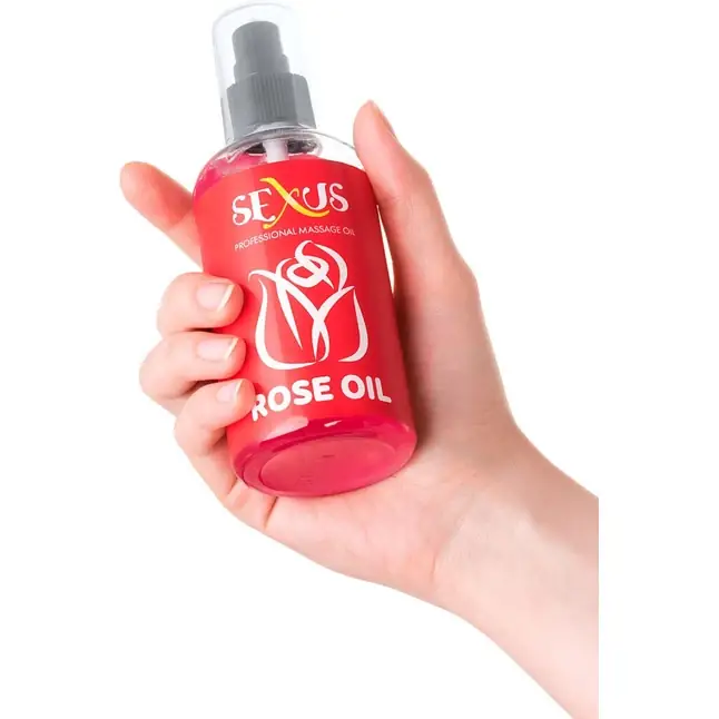 Массажное масло с ароматом розы Rose Oil - 200 мл - Sexus Lubricant. Фотография 4.